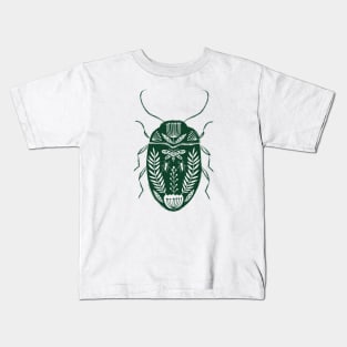 Folk beetle dark green Kids T-Shirt